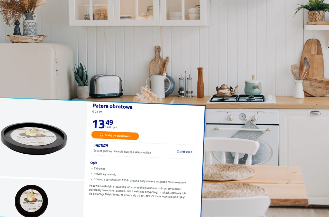 Styl, porządek i funkcjonalność za 13,49 zł? Obrotowa patera z Action podbija kuchnie i stoły!