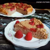 Bananowo orzechowy placek z malinami