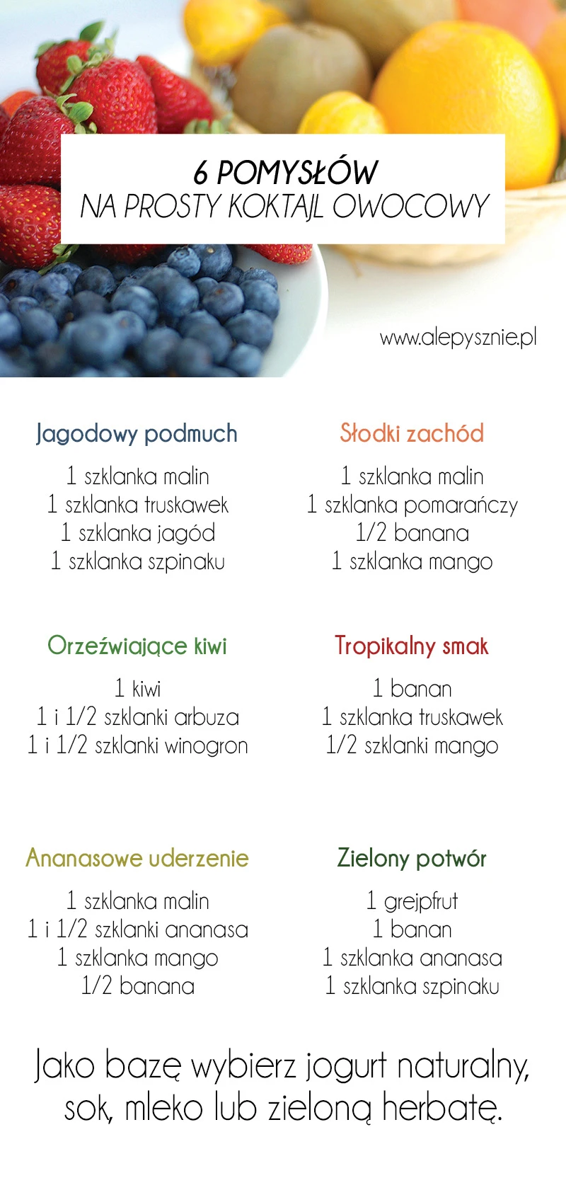 6 pomysłów na prosty koktajl owocowy