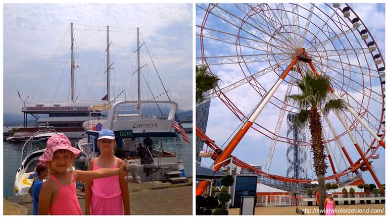 Port morski w Batumi oraz rzeźba Ali i Nino - Świat w kolorze blond