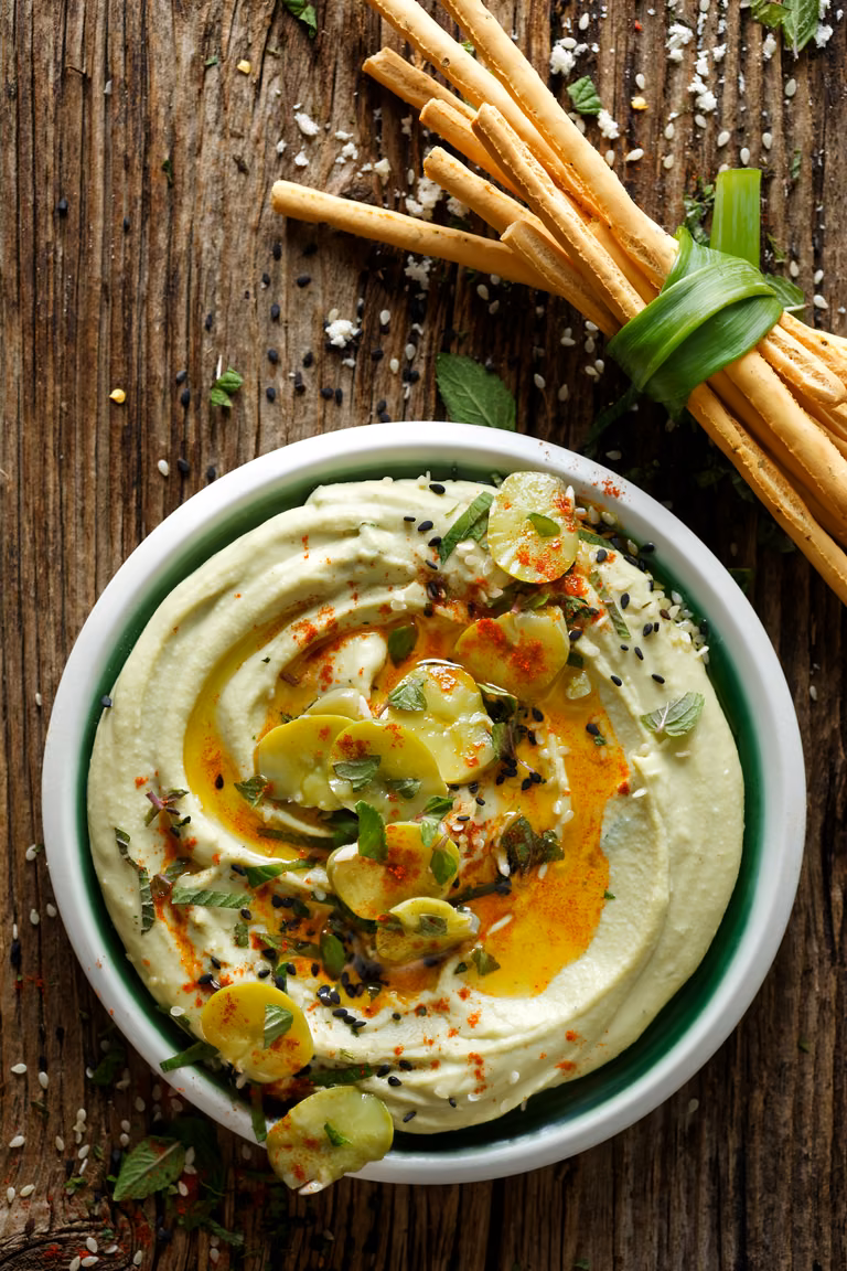 Przepis na hummus z bobu.  Super pasta do warzyw lub kanapek.