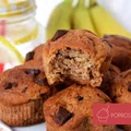 Pełnoziarniste muffiny bananowe z dodatkiem kawałków gorzkiej czekolady <3