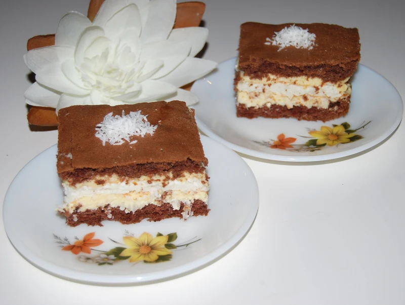 Ciasto kokosowo-kakaowe z masą serową