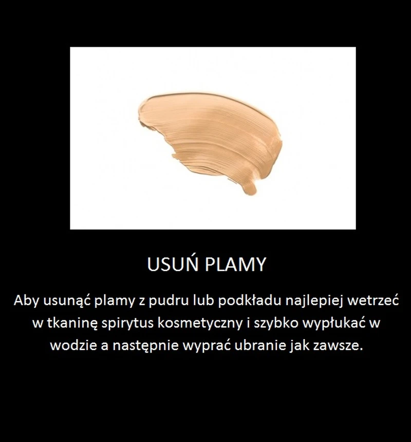 Jak usunąć plamy z pudru lub podkładu