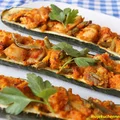 Cukinia faszerowana kaszą jaglaną, kurczakiem i warzywami - 300 kcal