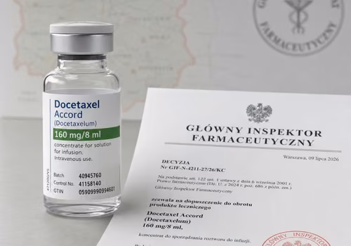 GIF wycofuje z obrotu dwie serie Docetaxel Accord. Decyzja z rygorem natychmiastowej wykonalności