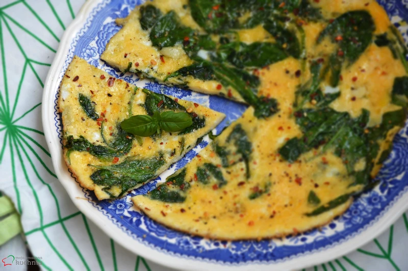 Frittata ze szpinakiem z chili