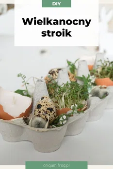 DIY Prosty Wielkanocny stroik na stół • origamifrog.pl