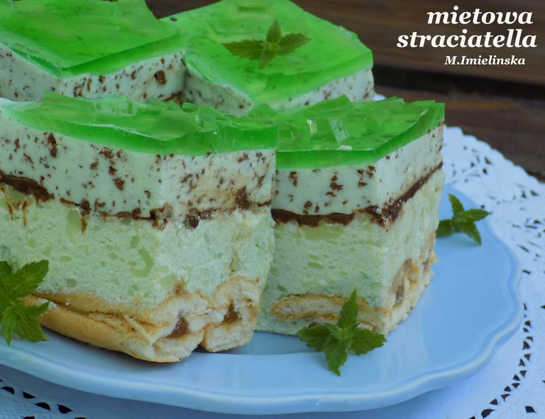 miętowa straciatella- ciasto bez pieczenia