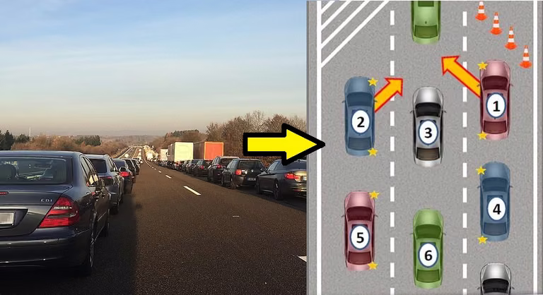 Nowe obowiązki kierowców już 6 grudnia. Jak poprawnie jeździć “na suwak” i tworzyć korytarz życia?