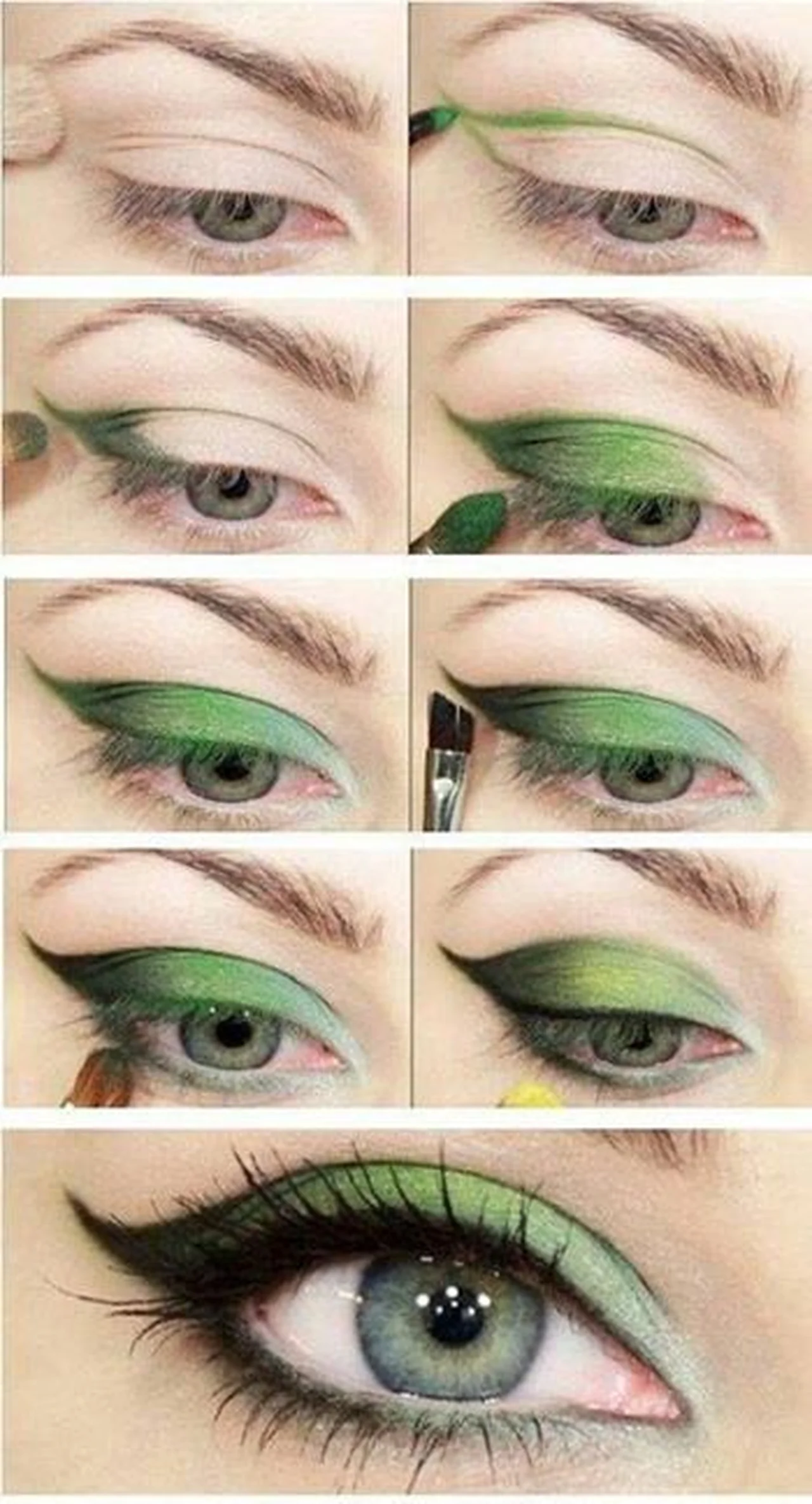 Piękny zielony makijaż