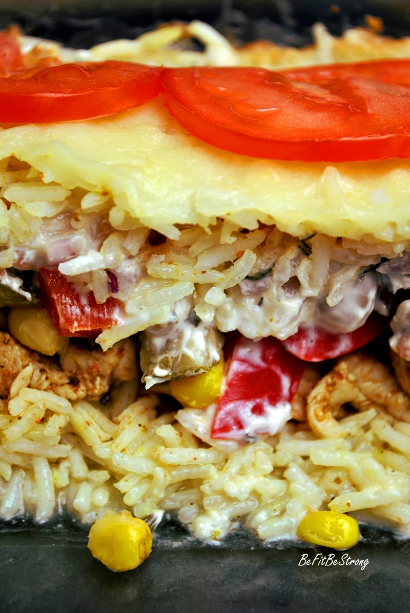 Szybka zapiekanka ryżowa gyros