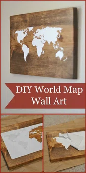 DIY- Mapa na drewnie