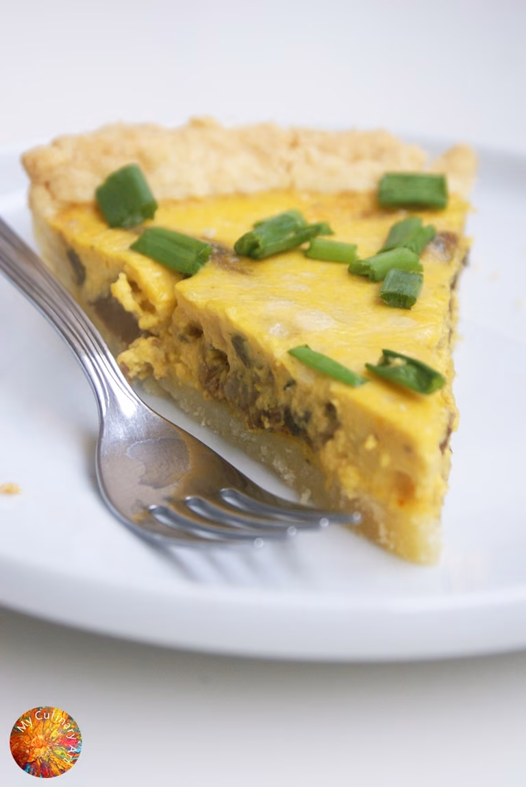Quiche z dynią, kozim serem i grzybami