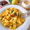 Makaron pappardelle z suszonymi pomidorami w cytrynowym sosie