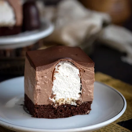 Ciasto z ciepłymi lodami - kakaowe