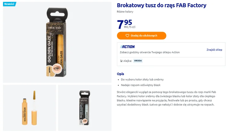 Zdjęcie Ten tusz z Action za 8 zł zrobi efekt wow na Andrzejki i nie tylko! Nie skleja, szybko zastyga, a brokatowe drobinki zachwycą #1