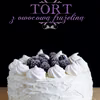 tort z frużeliną owocową, mascarpone i bitą śmietaną