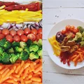Pieczone warzywa z grillowanym kurczakiem