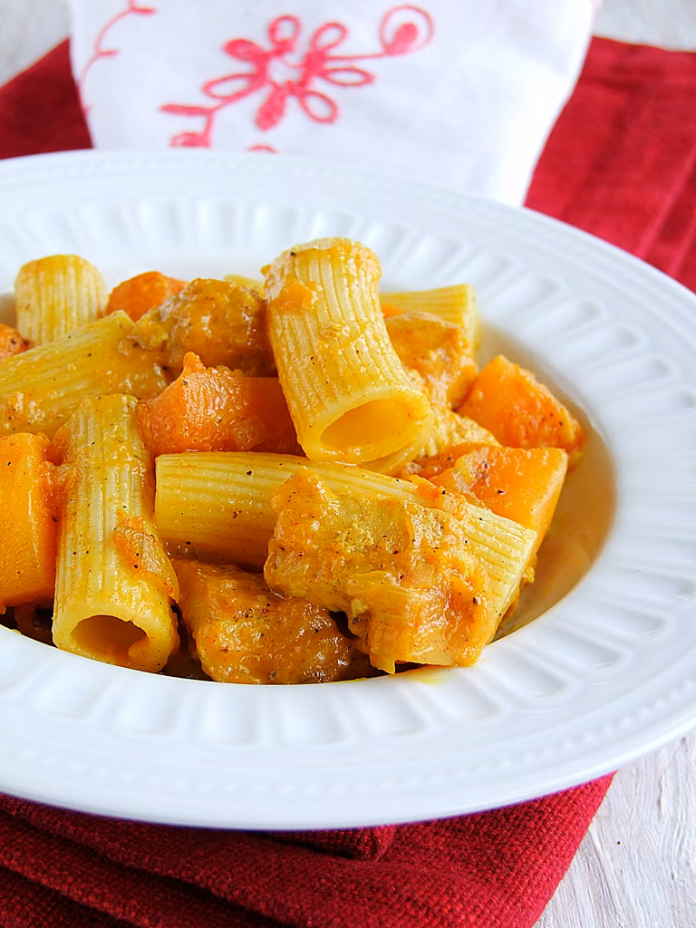 rigatoni z kurczakiem i dynią