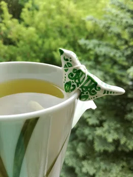 Tea bag holders - gliniany ptaszek na kubek