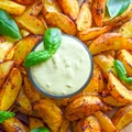 Pieczone ziemniaki - półksiężyce z ziemniaków z sosem curry