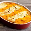 Mięsna zapiekanka pod puree ziemniaczano-marchewkowym