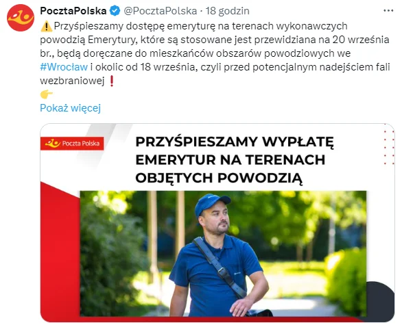 Zdjęcie Wcześniejsza wypłata emerytur! Poczta Polska rozpoczęła przyśpieszone procedury #1