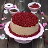 Tort kawowy z malinami