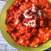 Zupa krem z pomidorów ze spaghetti naleśnikowym