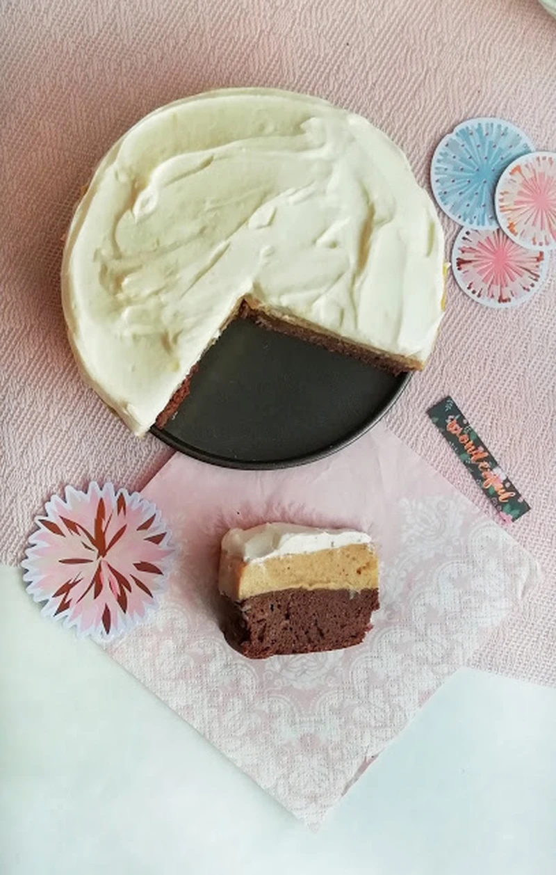 CIASTO KAKAOWE Z BUDYNIEM, BEZ CUKRU, BEZ PIECZENIA
