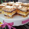 Ciasto budyniowe z dżemem i bezą