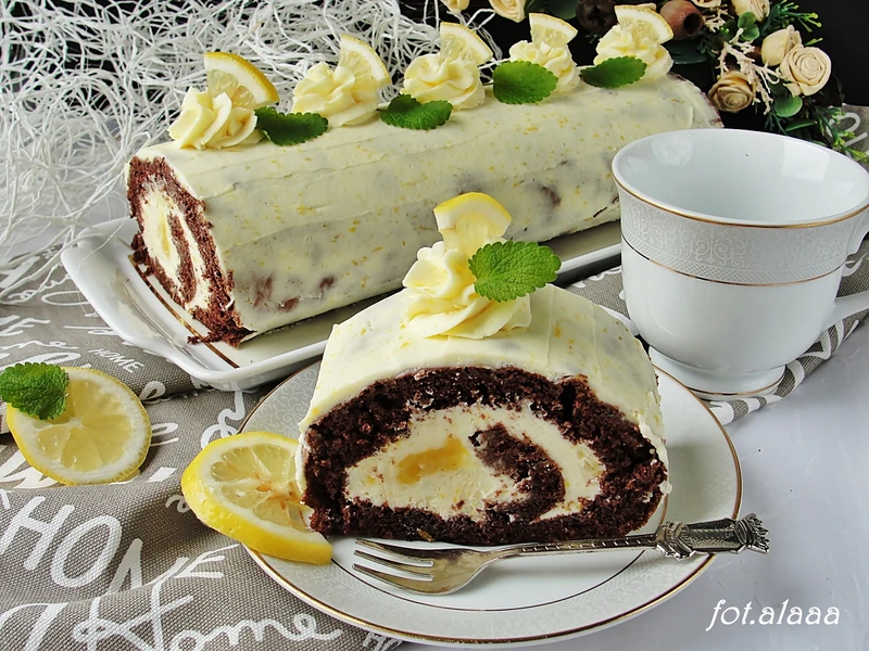 Rolada czekoladowa z lemon curd