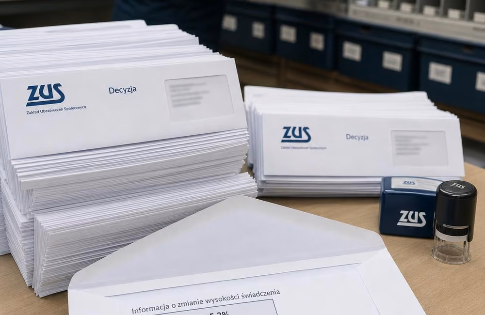 ZUS zakończył wysyłkę 8 836 400 pakietów z decyzjami o waloryzacji i trzynastej emeryturze
