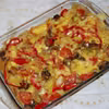 Makaron zapiekany z pieczarkami