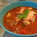 Zupa rybna z krewetkami i warzywami – Fish soup with prawns and vegetables