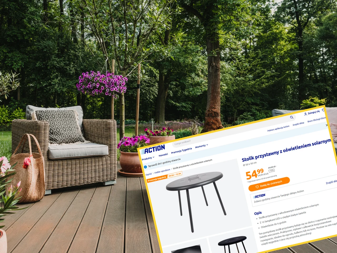 Solarny stolik ogrodowy z Action to okrycie sezonu! Ostatni dzwonek na zakup za 54,99!