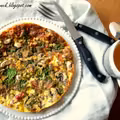 Frittata bazyliowa z pieczarkami i szynką parmeńską