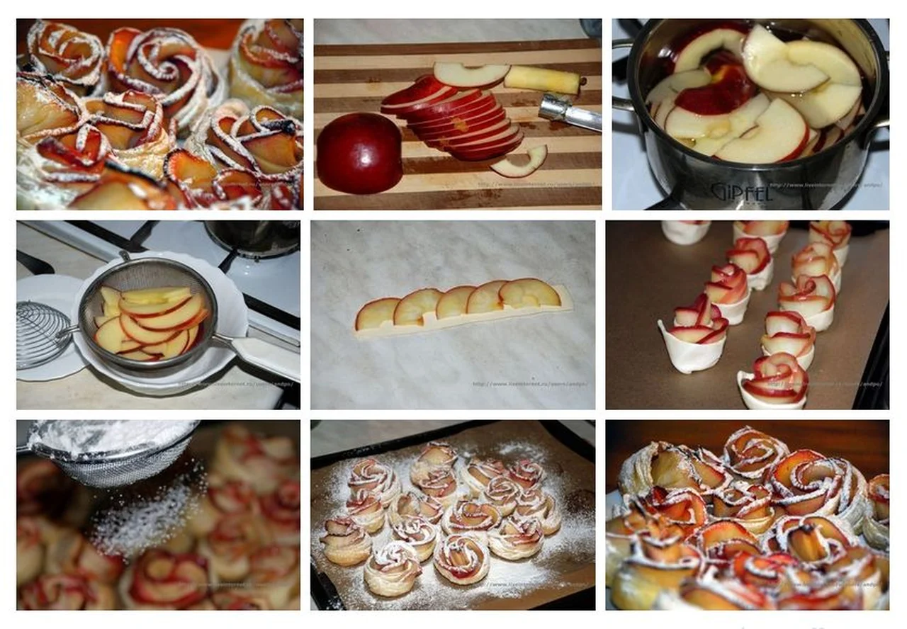 Różyczki z ciasta z jabłkami