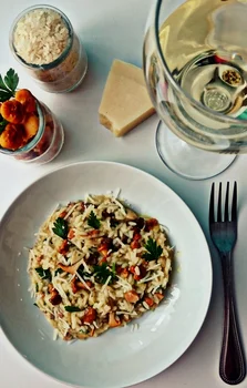 kremowe risotto z kurkami