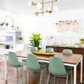 Turkusowe krzesła do jadalni