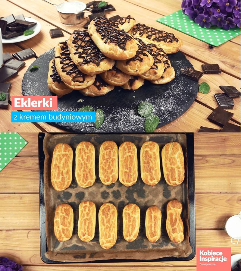 Eklerki z kremem budyniowym
