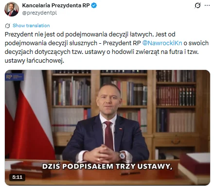 Zdjęcie Hodowla zwierząt na futra i trzymanie psów na łańcuchach - jest oficjalna decyzja Karola Nawrockiego #1