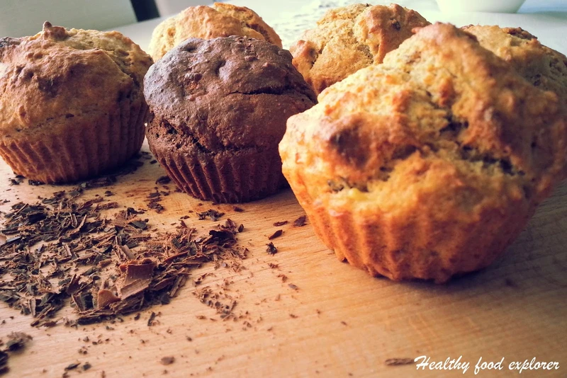 Bananowe muffinki pełnoziarniste z czekoladą