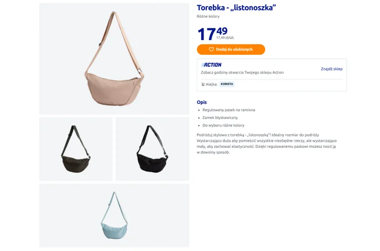 Zdjęcie Te torebki z Action za 17 zł robią furorę! Małe, ale zaskakujące pojemne - modny kształt i kolory robią świetne wrażenie #1