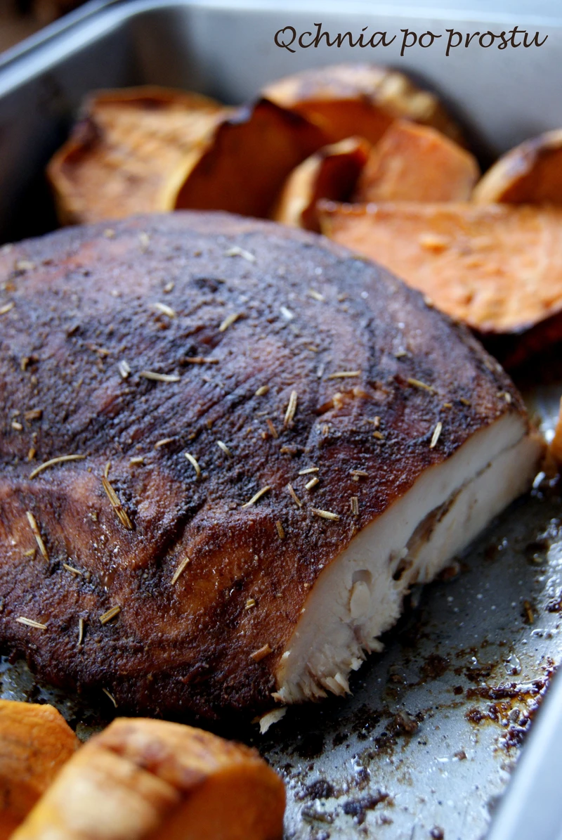 Indyk balsamico pieczony z batatami