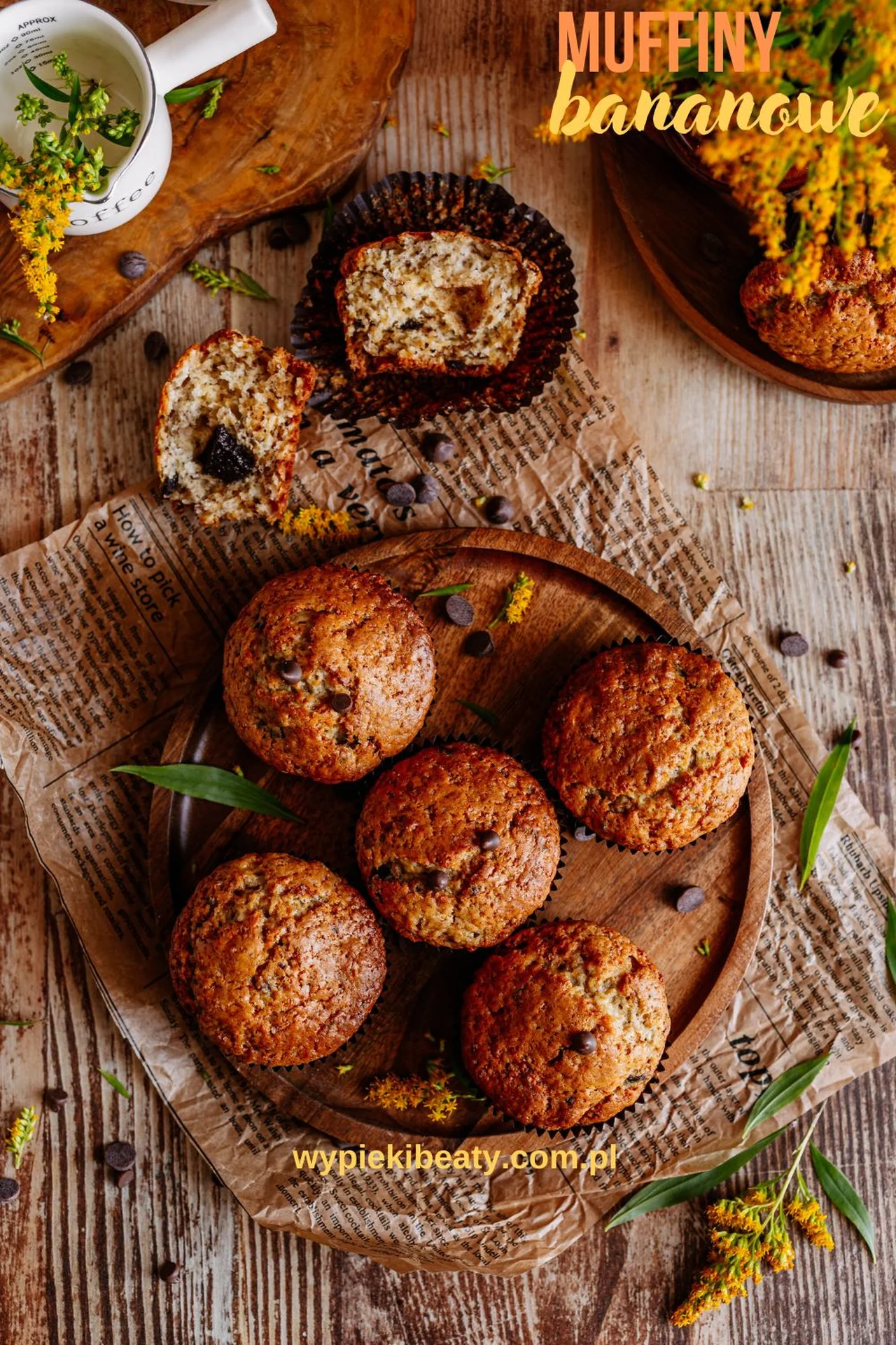 Bananowe muffiny z czekoladą