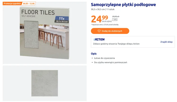 Zdjęcie Samoprzylepne płytki z Action za 24,99 zł! Kuchnia lub przedpokój w nowym wydaniu w 60 minut! #1