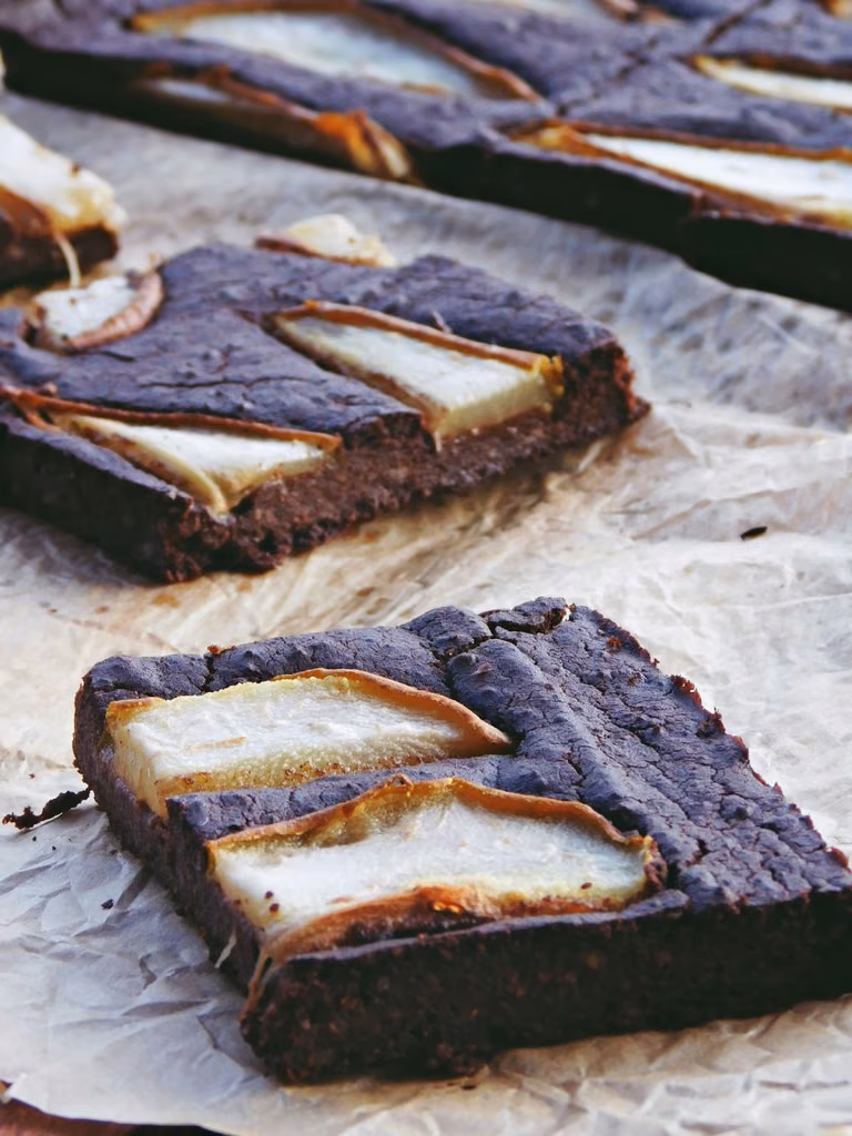 FIT  brownie z gruszkami (bezglutenowe)