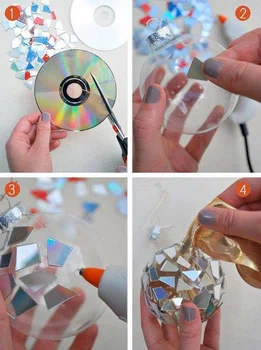 DIY Bombka z płyt CD